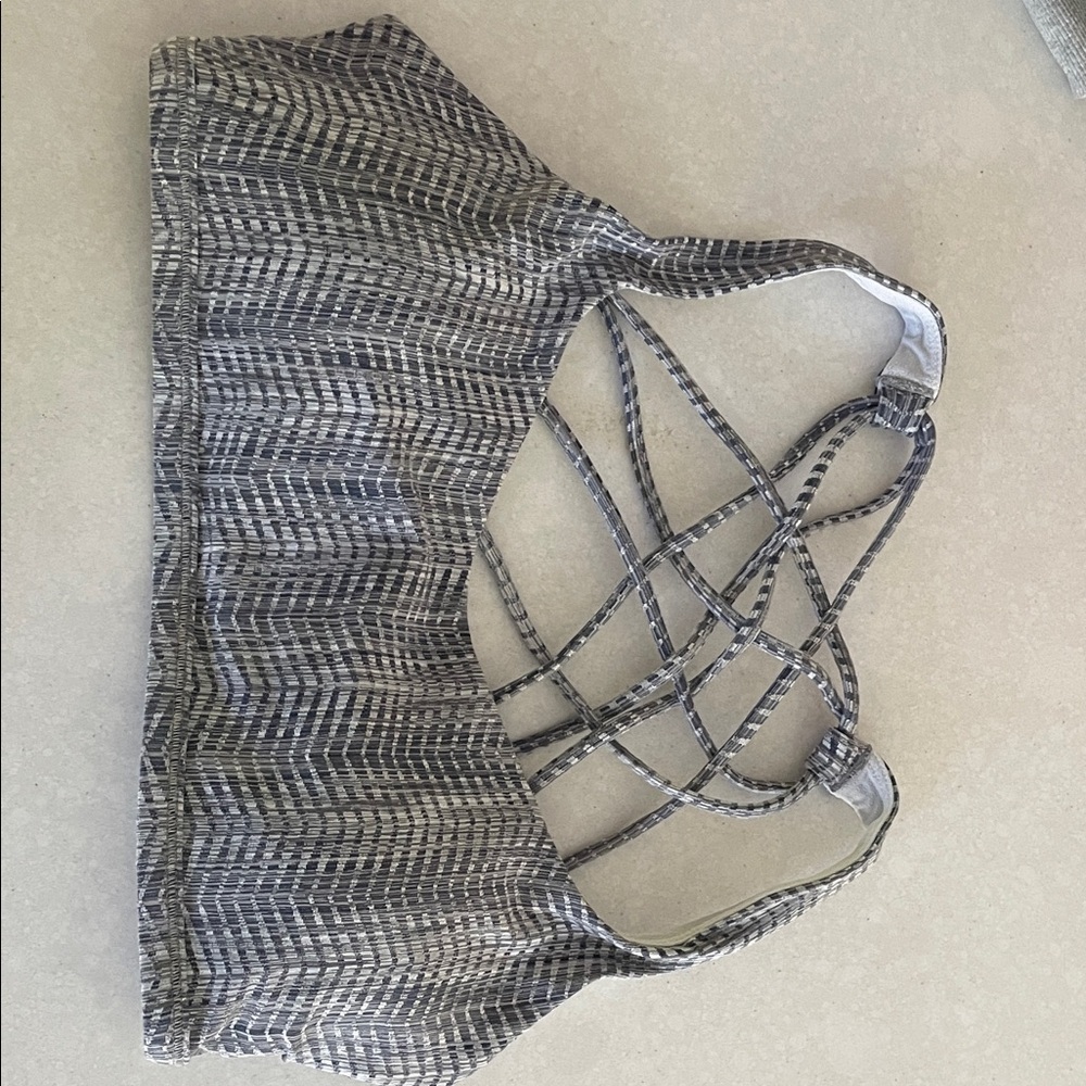 Lululemon grey herringbone Free To Be - Wild sports bra. Gently worn!